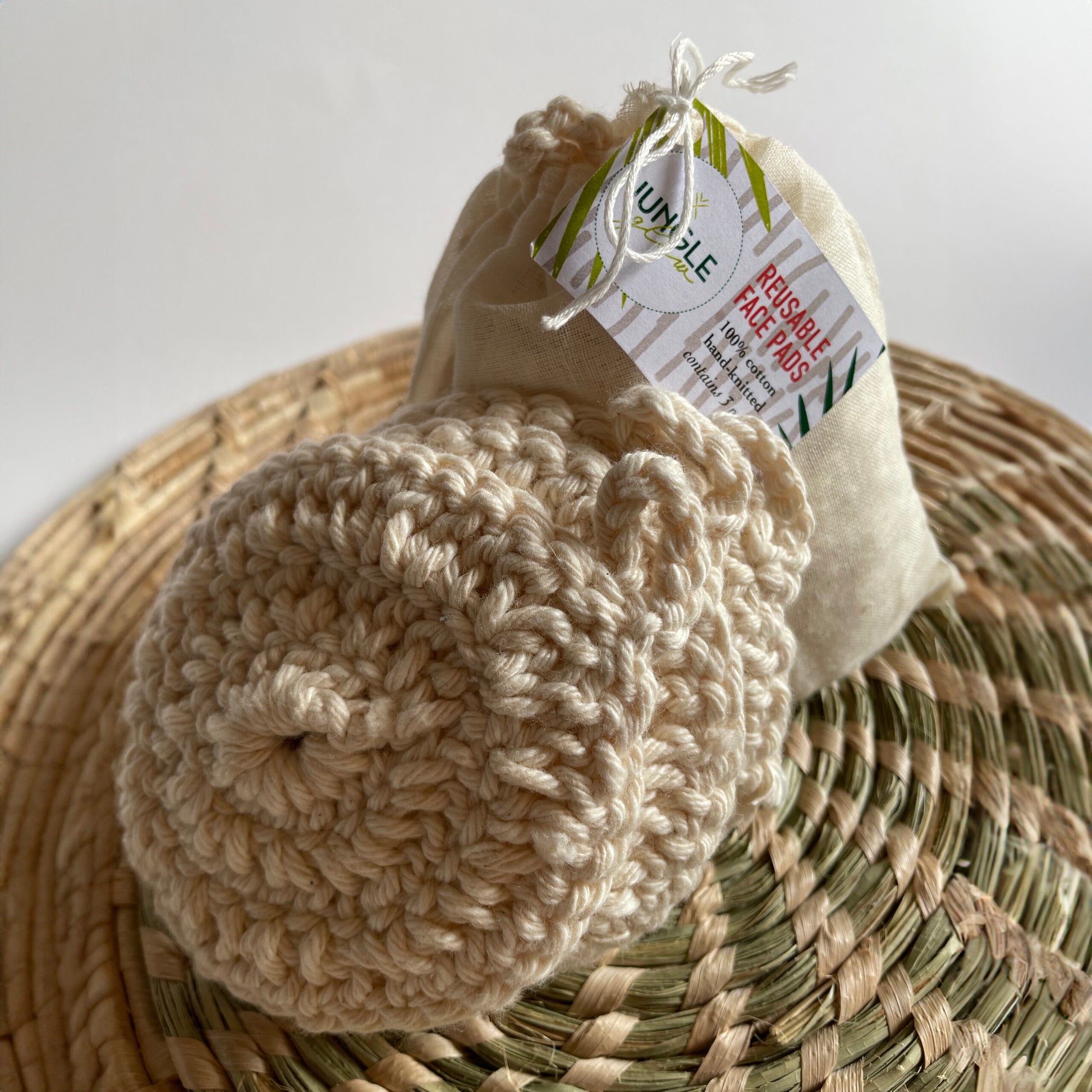 Reusable Hand-knitted 100% Cotton Face Pads image 1