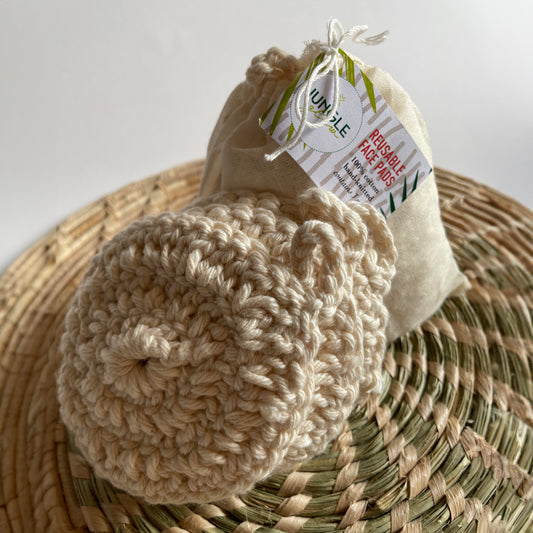 Reusable Hand-knitted 100% Cotton Face Pads image 1